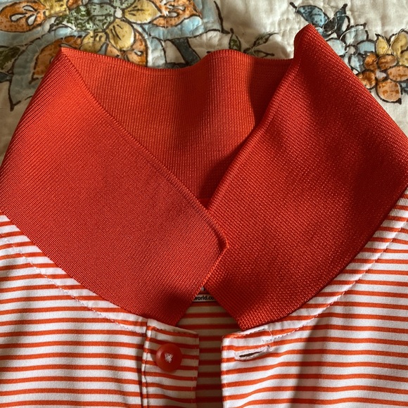 Mens Clemson orange and white stripped Nike golf polo - Picture 4 of 8